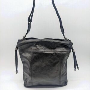 REBECCA MINKOFF Alex leather women's slouchy shoulder bag + Dust bag -BLACK